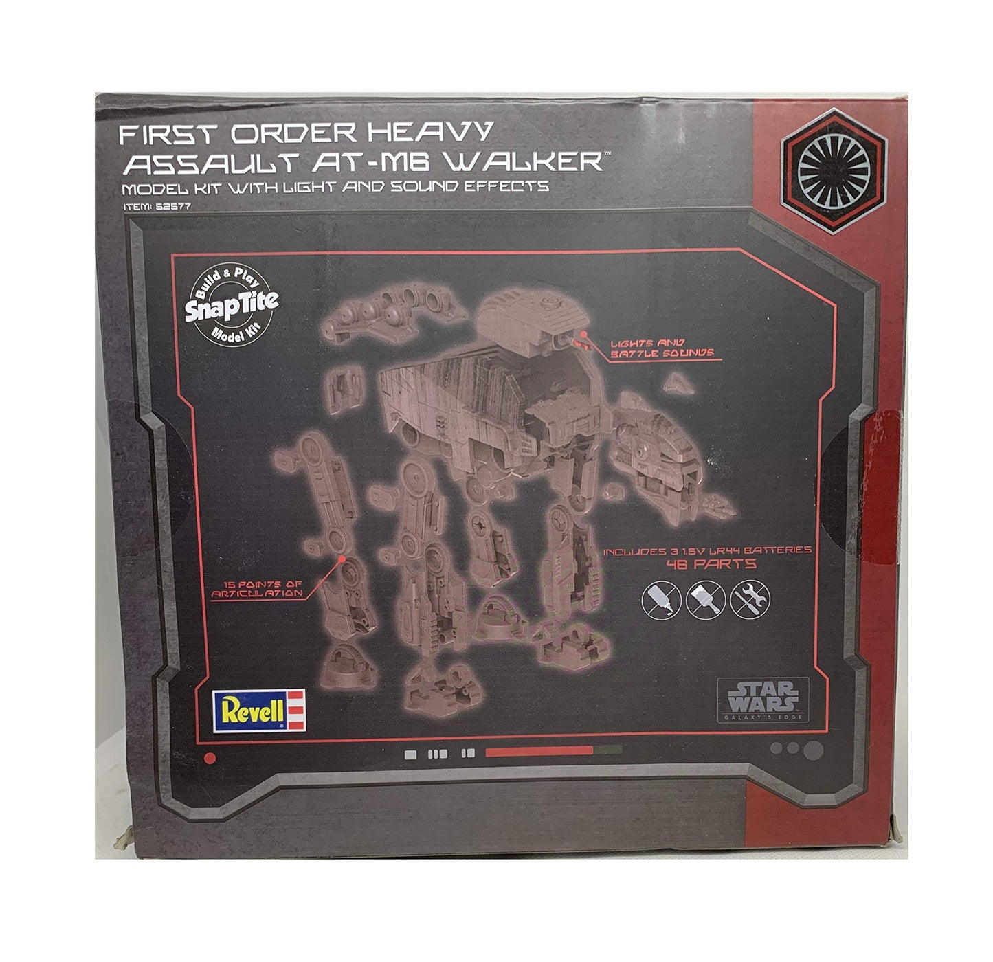 Disney Star Wars Galaxy’s Edge Exclusive First Order Heavy Assault AT-M6 Vehicle Snap Type Model Kit With Light And Sound Effects - Mint In Sealed Box