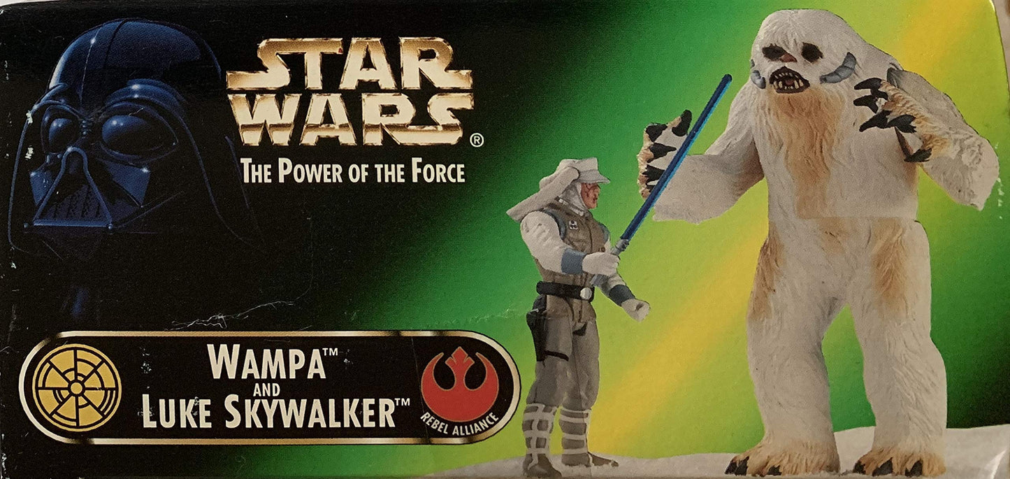 Vintage Star Wars Vintage 1997 The Power Of The Force Wampa And Luke Skywalker In Hoth Gear Action Figure - Brand New Factory Sealed Shop Stock Room Find