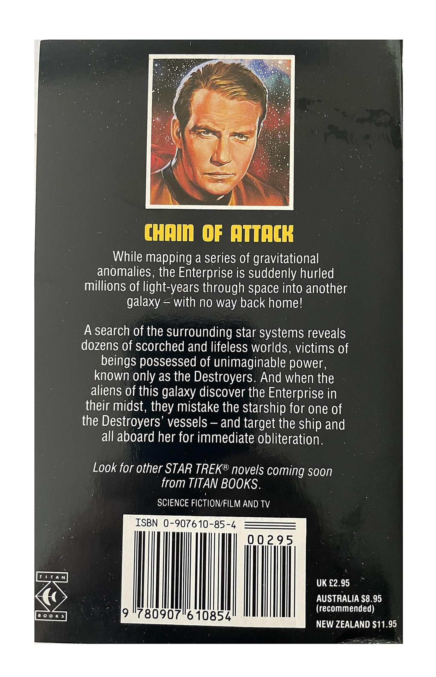 Vintage 1987 The New Star Trek Novel - Chain Of Attack - Paperback Book - By Gene DeWeese - Shop Stock Room Find