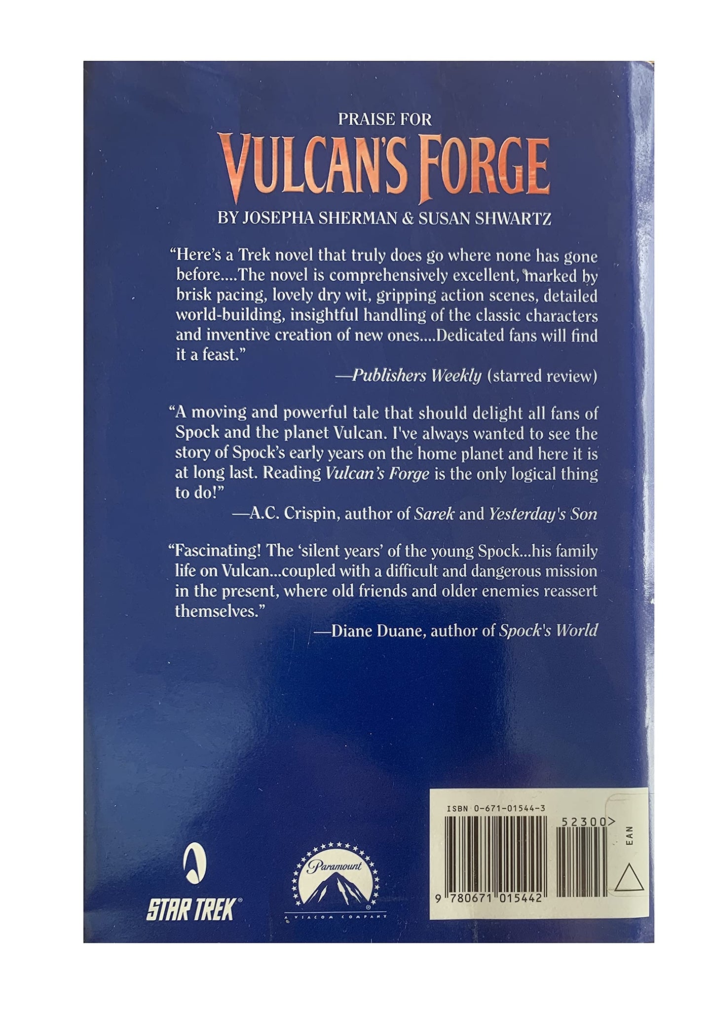 Vintage 1999 Star Trek Vulcans Heart - Hard Back Book By Josepha Sherman And Susan Shwartz - Former Library Book