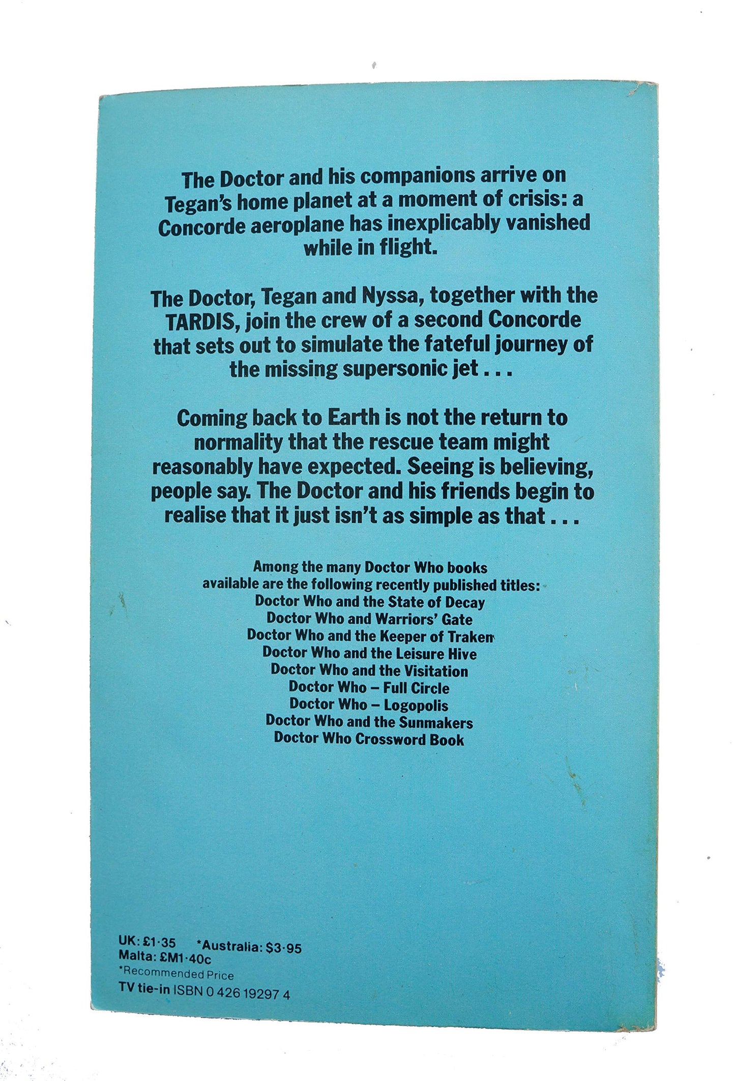 Doctor Who Time Flight Target Paperback Novel 1983 By Peter Grimwade