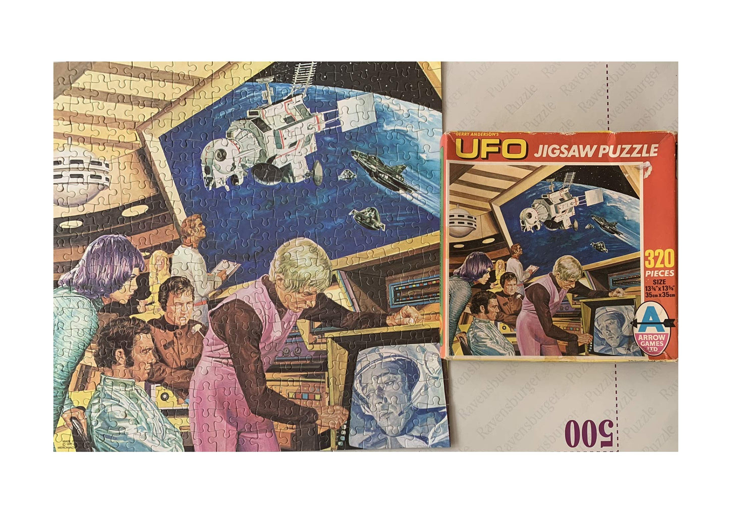 Vintage Gerry Andersons Arrow Games Ltd 1970 UFO 320 Piece Jigsaw Puzzle No. 2316 The Control Center On Moon Base In The Original Box - Shop Stock Room Find
