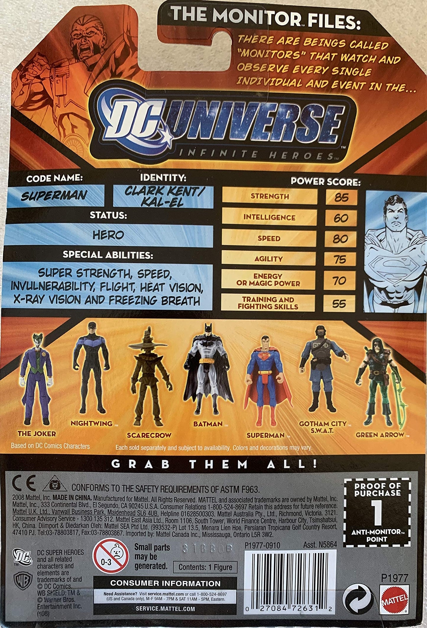 Vintage 2008 DC Universe Infinite Heroes Crisis Series 1 Figure Number 25 - Superman Action Figure - Brand New Factory Sealed Shop Stock Room Find