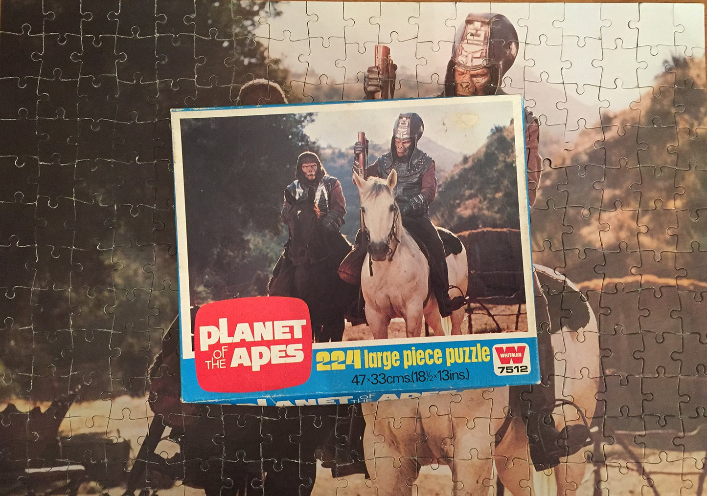 Planet Of The Apes Vintage 1974 Whitman 224 Piece Large Jigsaw Puzzle Number 7512 General Urko And Gorilla Soldier