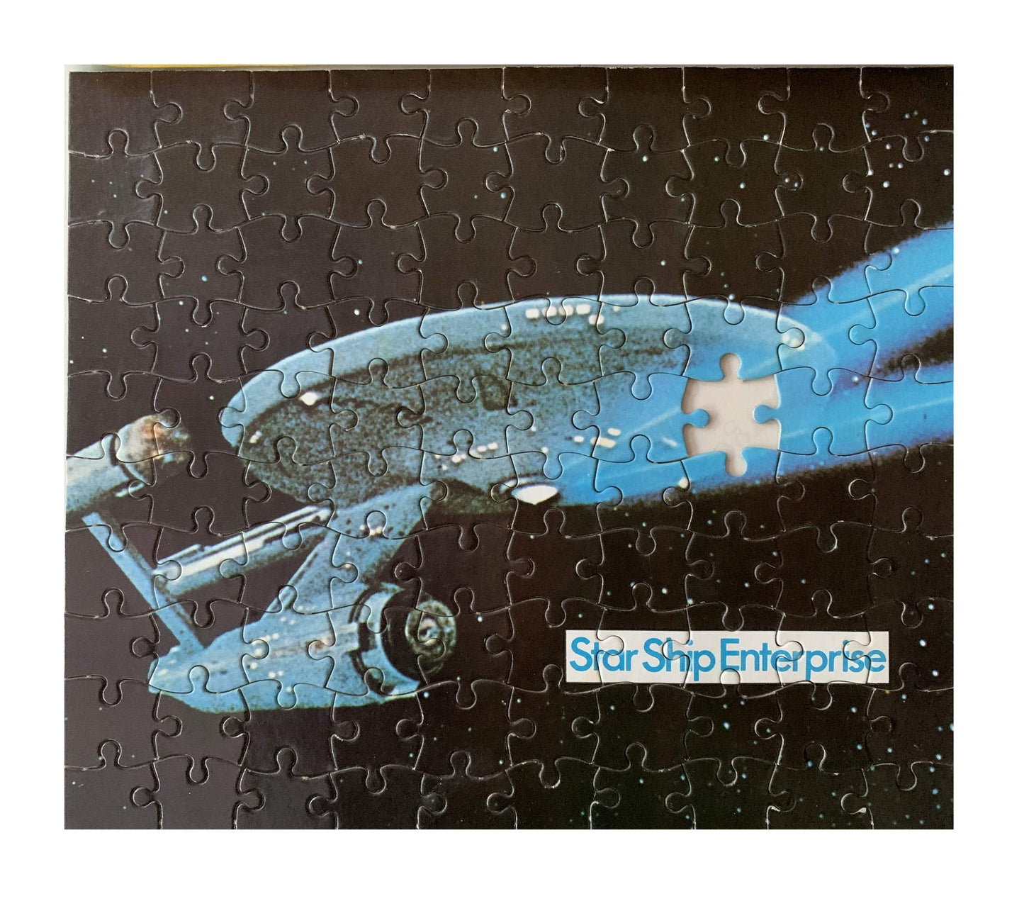 Star Trek Vintage 1972 Pleasure Products 100 Piece Jigsaw Puzzle Number 1 The Star Ship Enterprise Jigsaw Puzzle - Incomplete Missing 1 Piece.