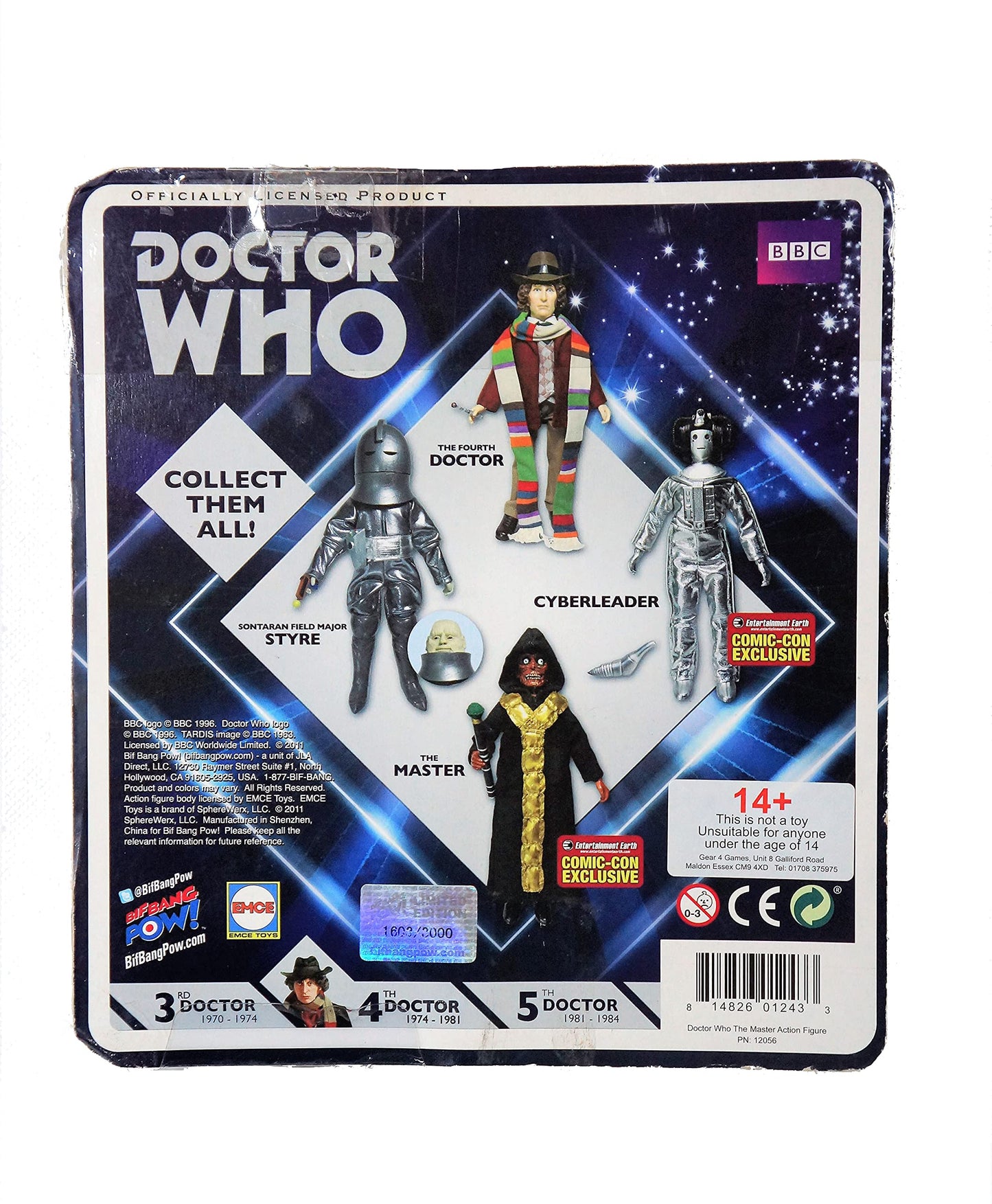 Vintage 2011 Doctor Who The Master Retro Action Figure By Biff Bang Pow - Comic-Con Exclusive - From The Episodes The Deadly Assassin