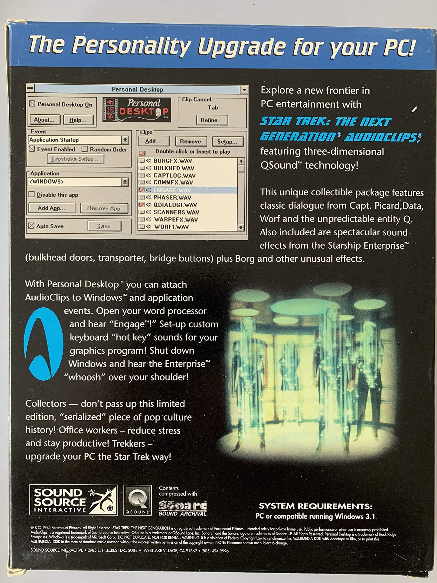 Vintage 1995 Star Trek The Next Generation Talking Software For Windows - Virtual Reality Audioclips Collectors Edition - Former Shop Counter Display Item