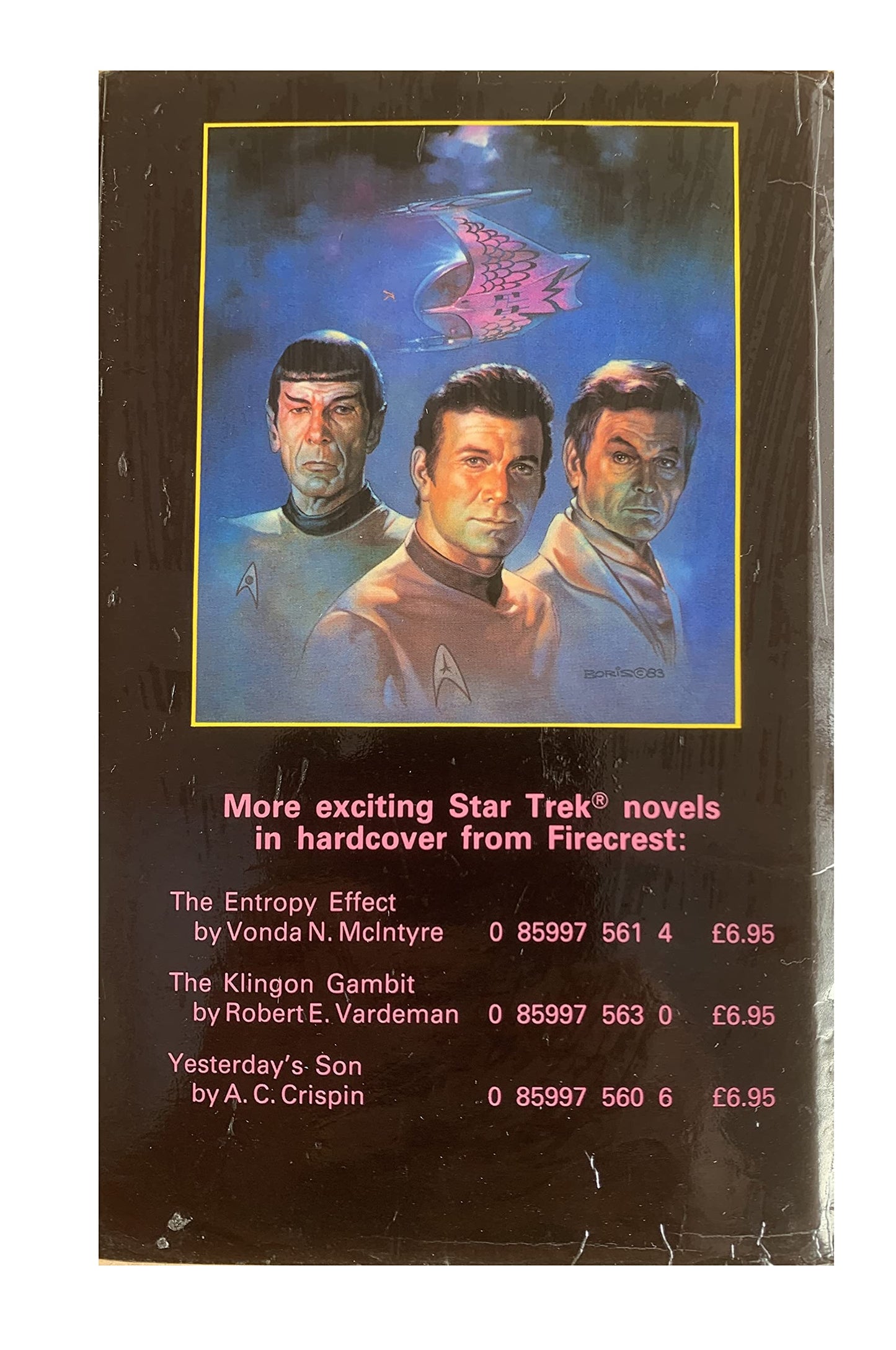 Vintage 1983 Star Trek Web Of The Romulans - Hard Back Book By M.S. Murdock - Former Library Book