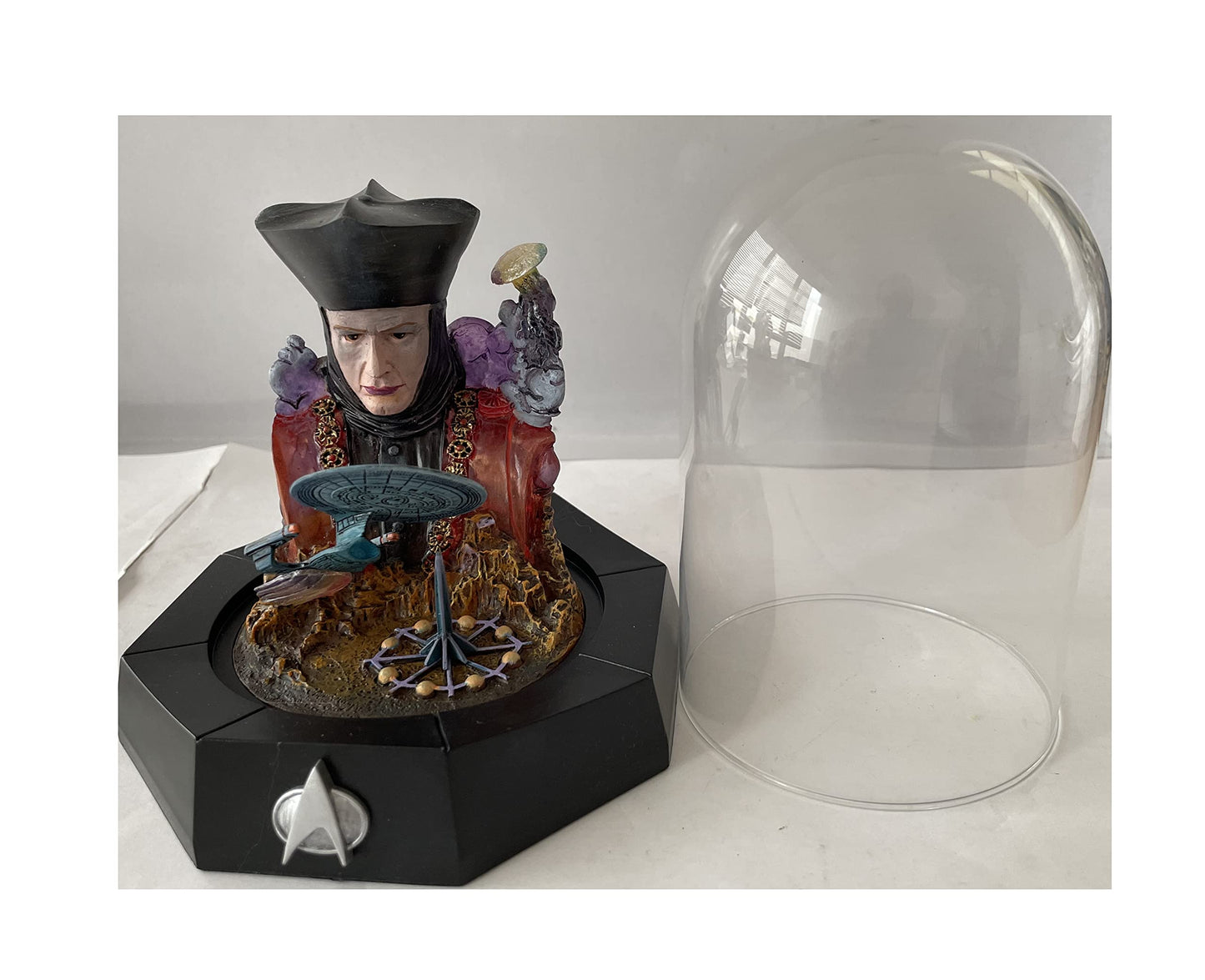 Vintage 1998 Franklin Mint - Star Trek The Next Generation Limited Edition Diarama - Encounter At Farpoint - Q - USS Enterprise - Shop Stock Room Find
