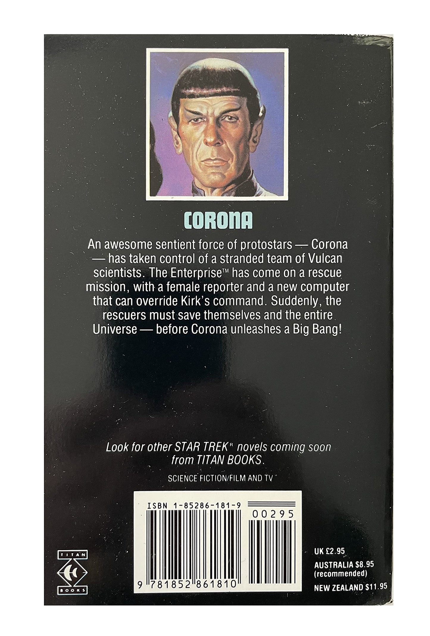 Vintage 1989 The New Star Trek Novel - Corona - Paperback Book - By Greg Bear - Shop Stock Room Find