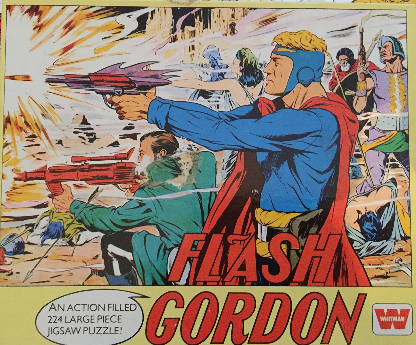 Vintage 1978 Whitman Flash Gordan 224 Piece Jigsaw Puzzle Number 7918 Animated Adventure Action Image - Complete In The Original Box