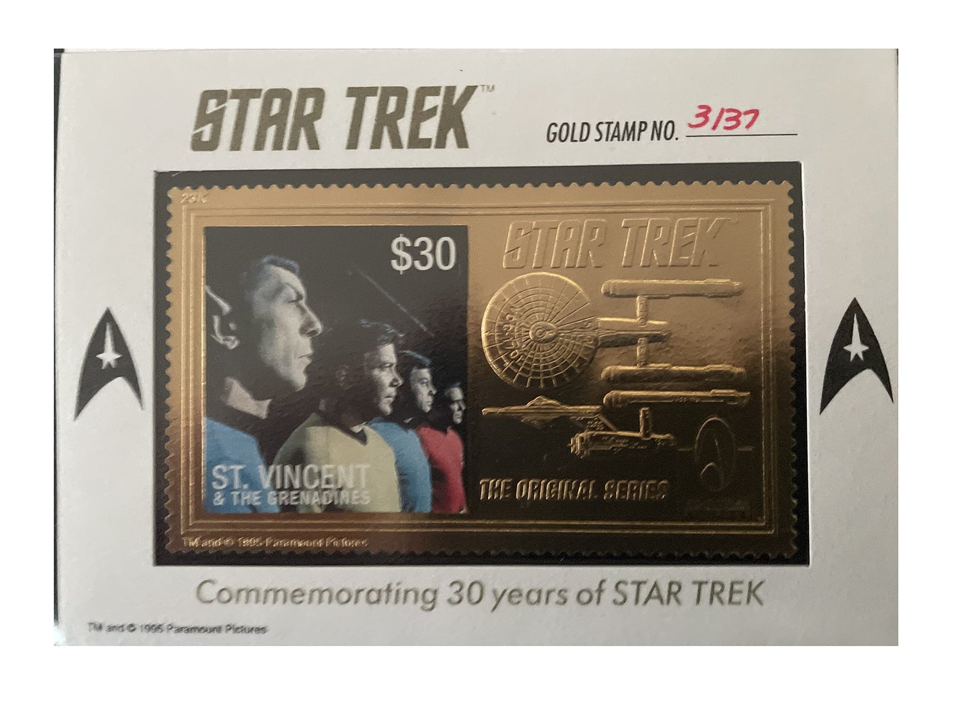 Vintage 1996 Star Trek The Original Series Limited Edition Gold  display picture 1