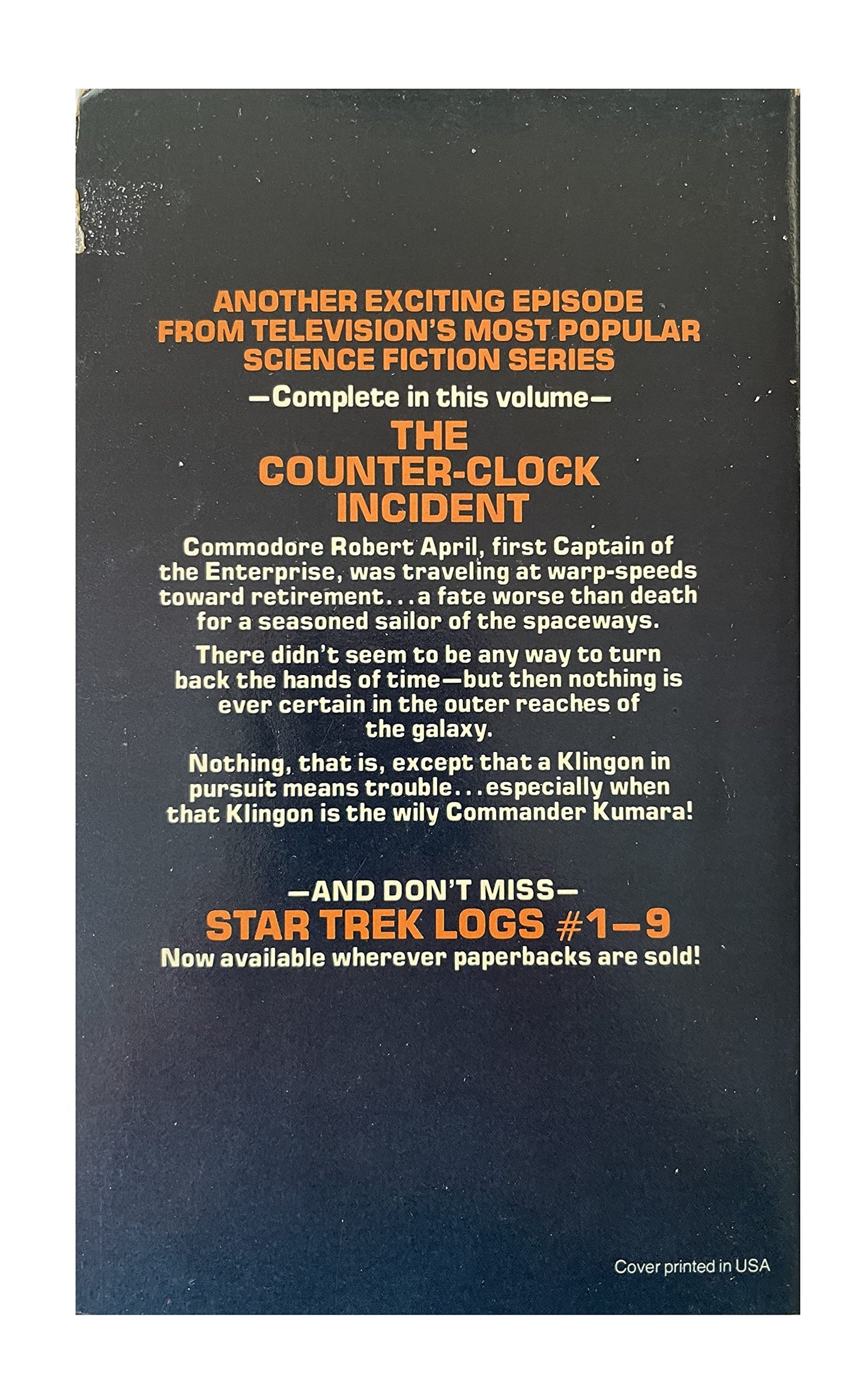 Vintage 1978 Star Trek Log Seven - Adapted From The Animated TV Series - Paperback Book - By Alan Dean Foster