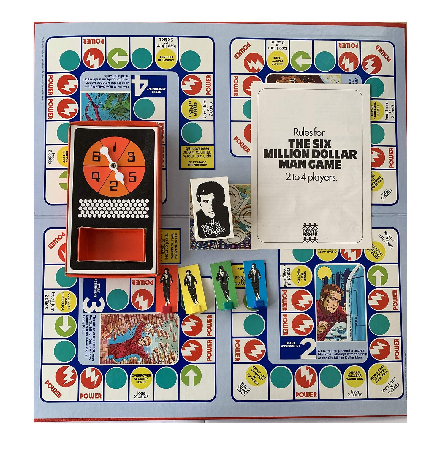 Vintage Denys Fishers 1975 The Six Million Dollar Man Board Game - Fantastic Condition Complete In The Original Box