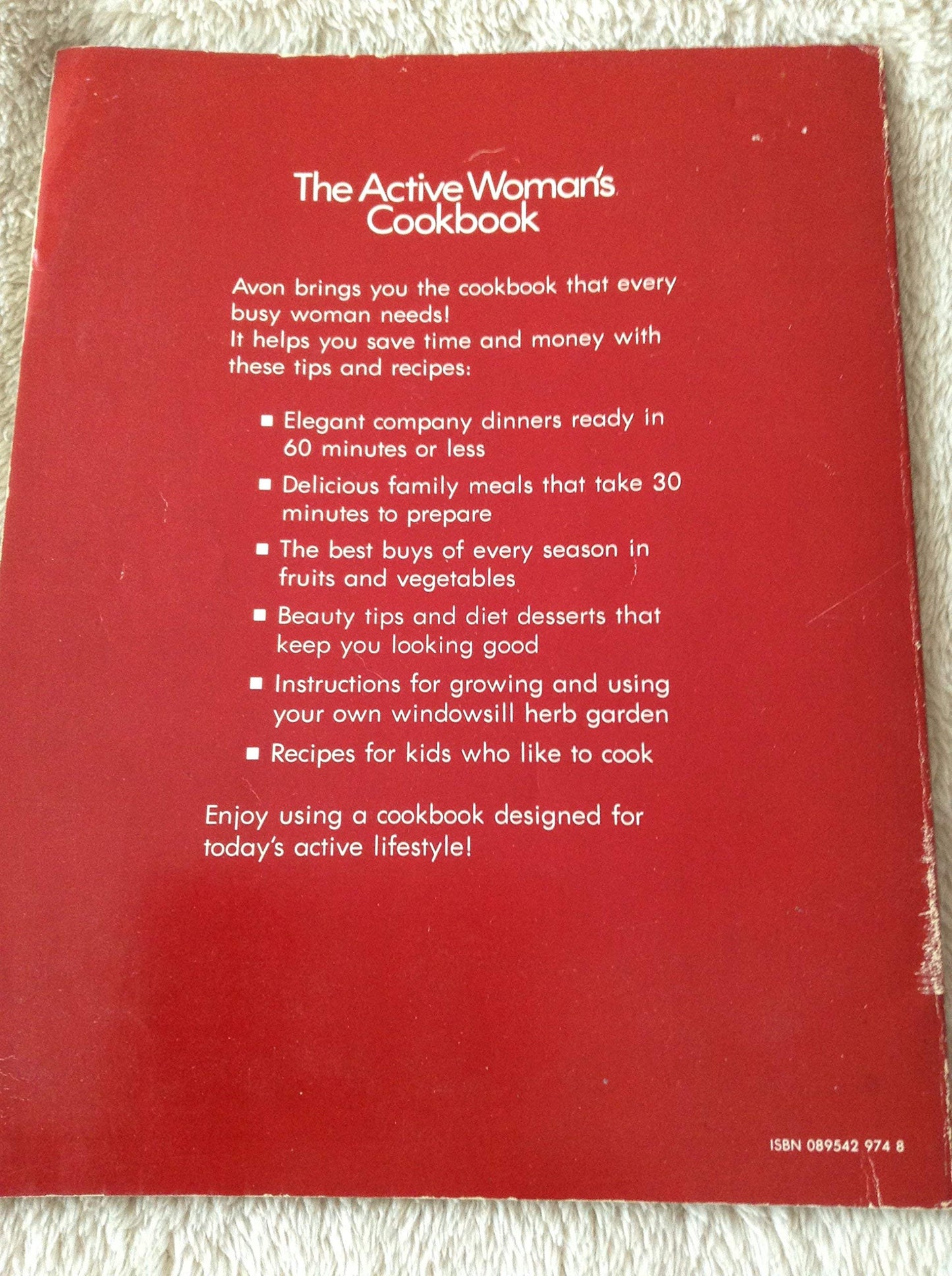 Vintage 1980 The Active Womans Cookbook Large Paperback Book