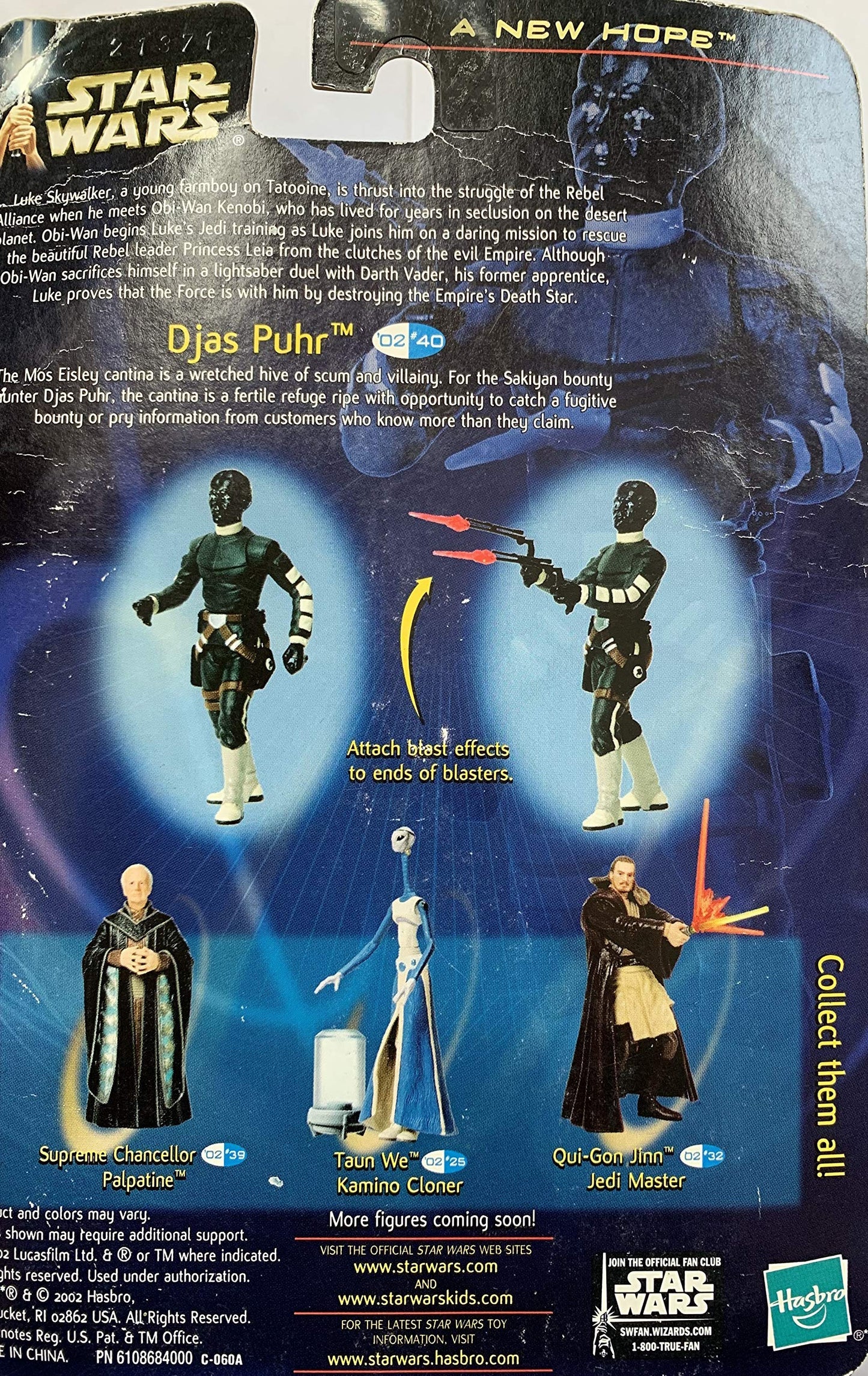 Vintage 2002 Star Wars A New Hope Collection 2 - Djas Puhr Alien Bounty Hunter Action Figure - Brand New Factory Sealed Shop Stock Room Find