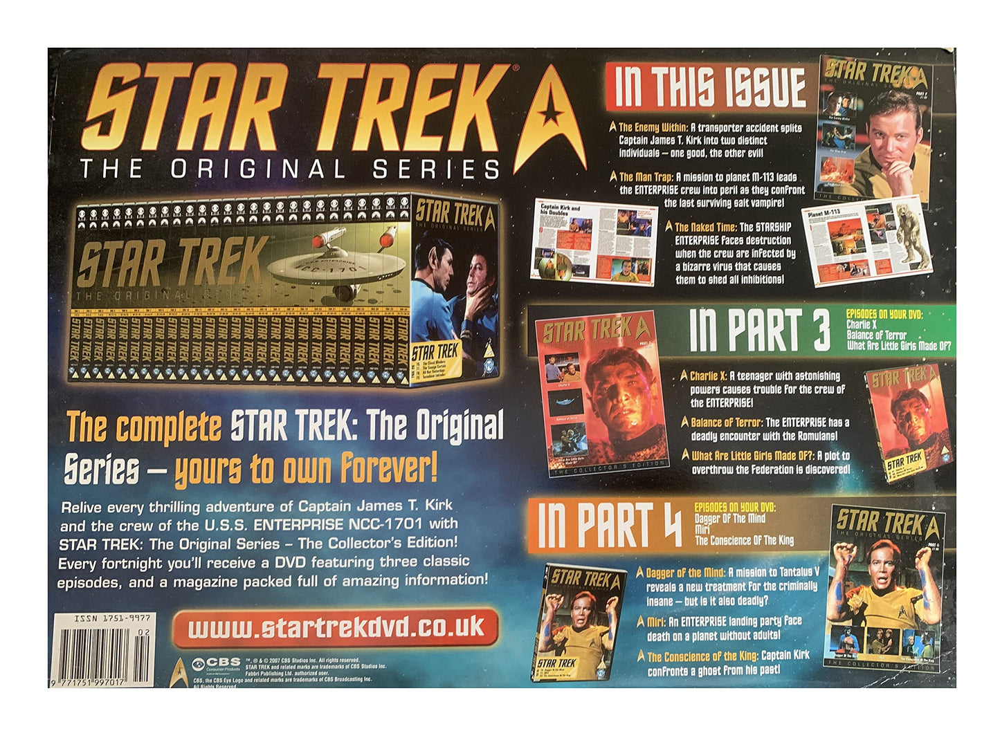 Vintage 2007 Star Trek The Original Series The Definitive DVD And Magazine Collection Issue 2 - TOS02 - The Enemy Within, The Man Trap And The Naked Time - Brand New Shop Stock Room Find