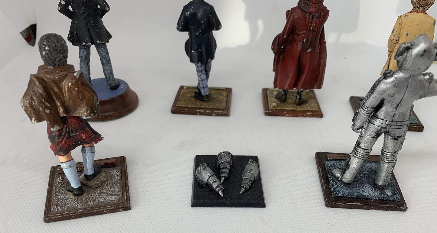 Vintage 1984 Dr Doctor Who Fine Art Castings Set Of 4 80mm Pewter Pre Painted Figures - 1st, 2nd, 4th & 5th Doctor, Jamie, Cyberman