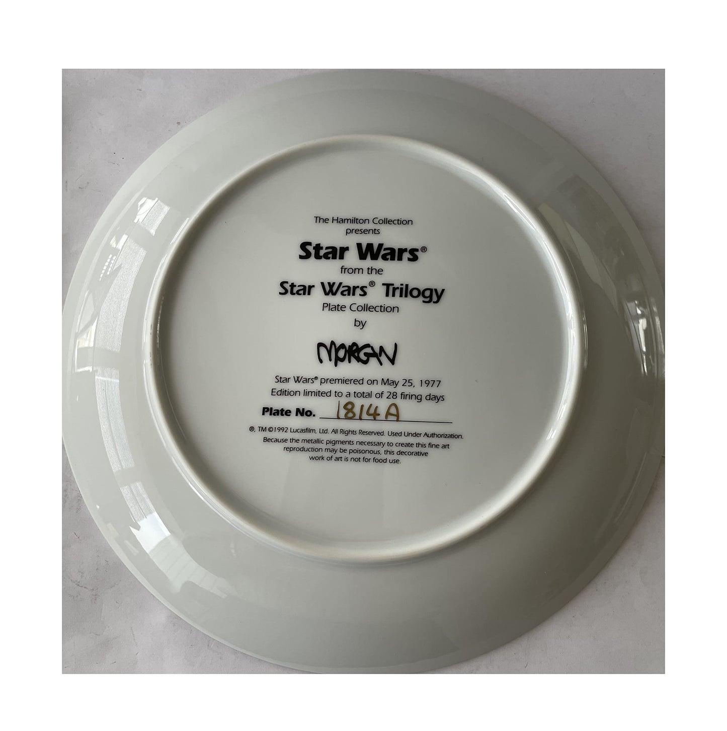 Vintage 1993 Star Wars Trilogy - A New Hope Montage- Hamilton Collection Limited Edition Collectors Plate With Certificate Of Authenticity - Brand New Shop Stock Room Find