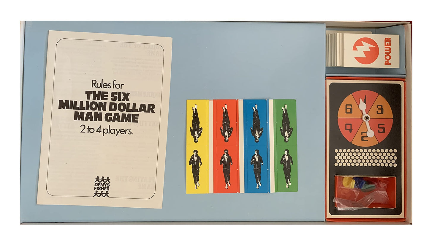 Vintage Denys Fishers 1975 The Six Million Dollar Man Board Game - Unsold Shop Stock Room Find