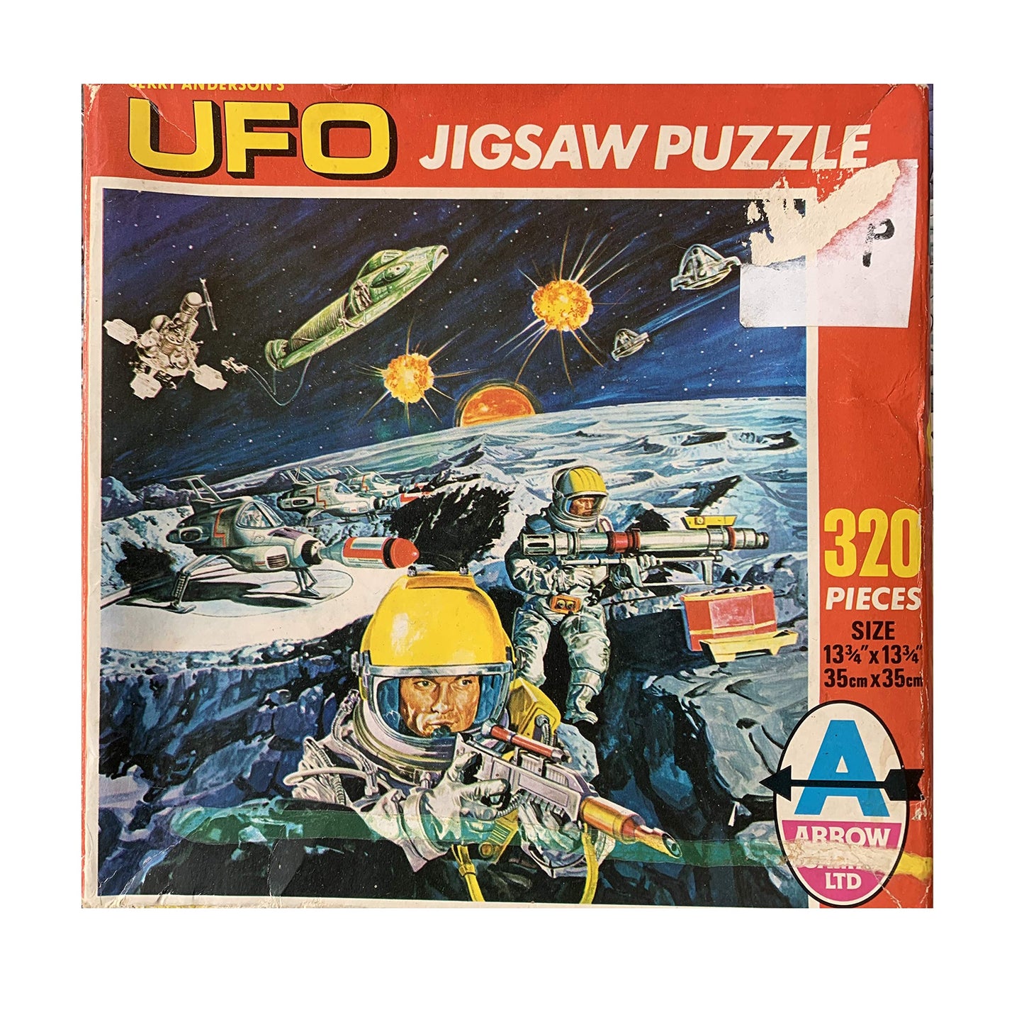 Vintage Gerry Andersons Arrow Games Ltd 1970 UFO 320 Piece Jigsaw Puzzle No. 2316 The Attack On Moonbase - In The Original Box - Missing 1 Piece