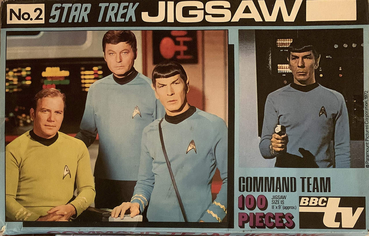 Vintage Star Trek 1972 Pleasure Products Jigsaw Puzzle Number 2 The Command Team Jigsaw In The Original Box