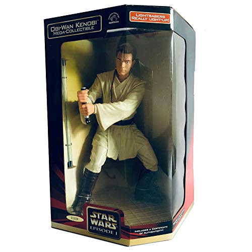 Vintage 1999 Star Wars Episode I The Phantom Menace 14" Obi-Wan Kenobi Mega Collectible Action Figure - Brand New Factory Sealed Shop Stock Room Find