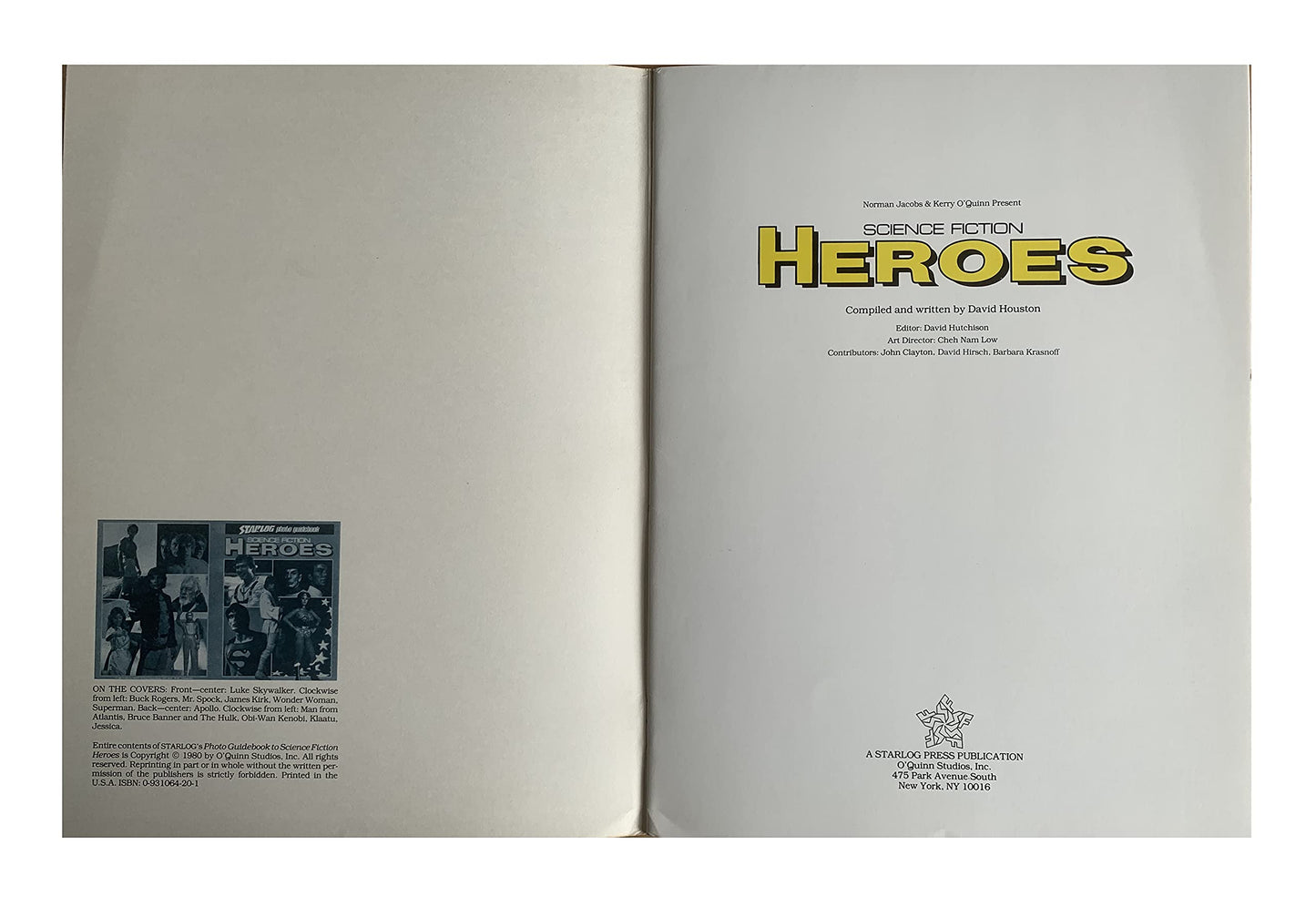 Vintage 1980 Starlog Photo Guidebook - Science Fiction Heroes - Paperback Book - Unsold Shop Stock