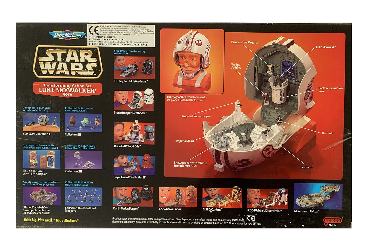 Vintage Ultra Rare Galoob 1997 Star Wars Micro Machines Luke Skywalker / Ice Planet Hoth Battle Fortress Action Play Set - Brand New Factory Sealed Shop Stock Room Find