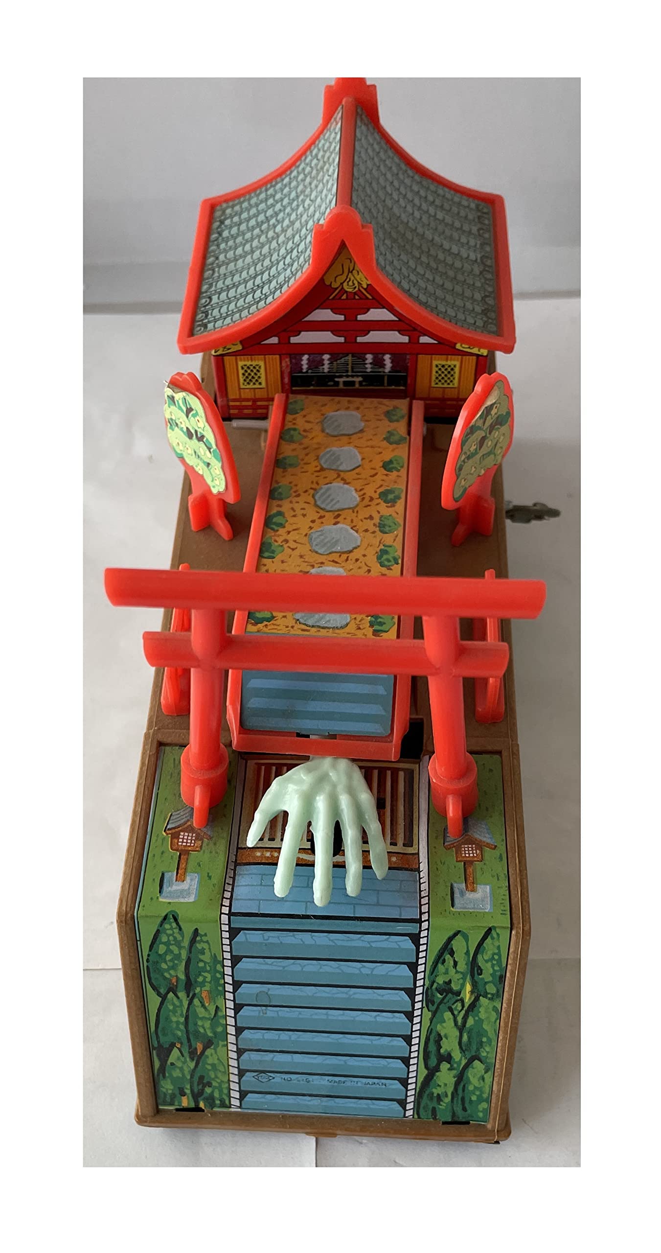 Vintage 1960's Yone Tin Plate Clockwork Wind Up Hand Grabbing Money Box Bank - Fully Working - In The Original Box - Shop Stock Room Find