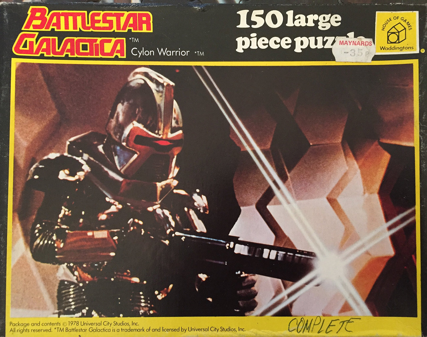 Battlestar Galactica Vintage 1978 Waddingtons 150 Large Piece Jigsaw Puzzle Number 138A Cylon Warrior Complete In The Original Box