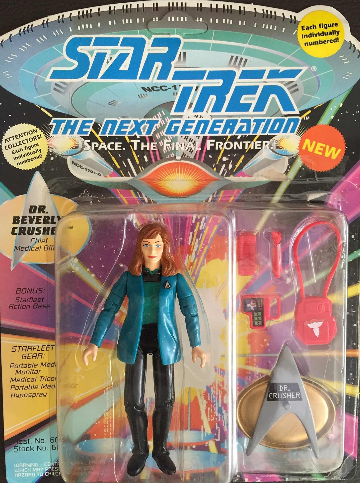 Vintage Star Trek The Next Generation Season 1 Dr. Beverly Crusher Chief Medical Officer Action Figure First Release - Brand New Factory Sealed Shop Stock Room Find