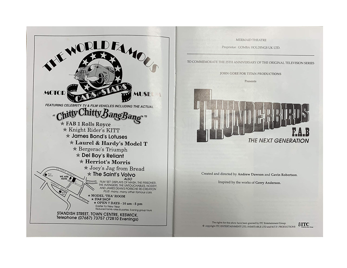 Vintage 1991 - Thunderbirds FAB The Next Generation Stage Show Programme The Mermaid Theatre