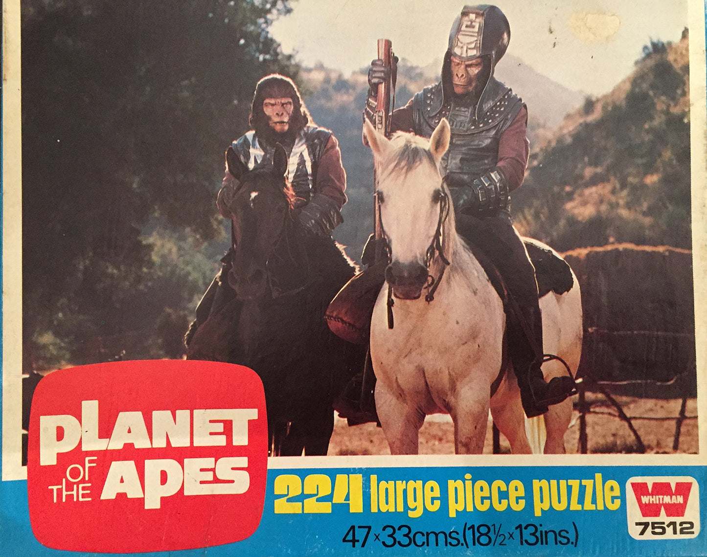 Planet Of The Apes Vintage 1974 Whitman 224 Piece Large Jigsaw Puzzle Number 7512 General Urko And Gorilla Soldier