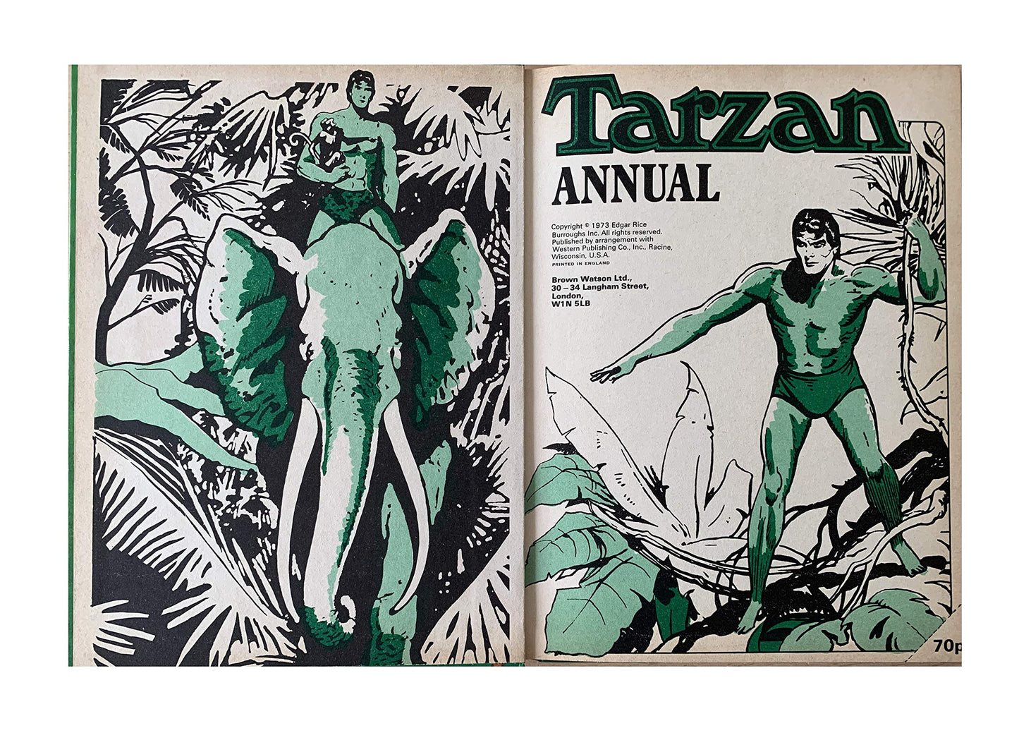 Vintage Edgar Rice Burroughs Tarzan Annual 1974