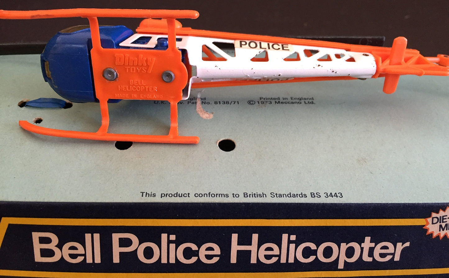 Vintage Dinky Toys 732 Die-Cast Bell Police Helicopter In The Original Box