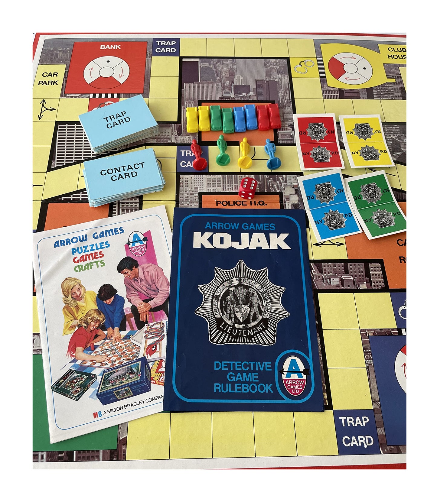 Vintage Arrow Games 1975 Kojak Detective Board Game - Complete & In The Original Box