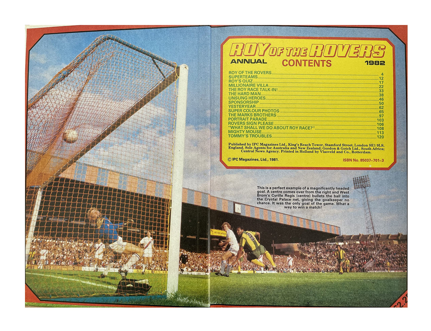 Vintage Roy Of The Rovers Annual 1982
