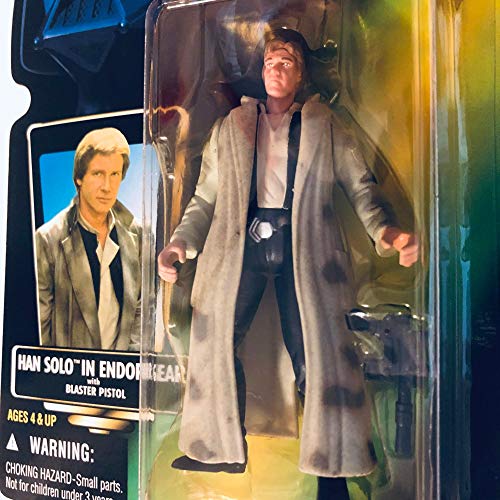 Vintage 1996 Star Wars The Power Of The Force Han Solo In Endor Gear Action Figure - Brand New Factory Sealed Shop Stock Room Find