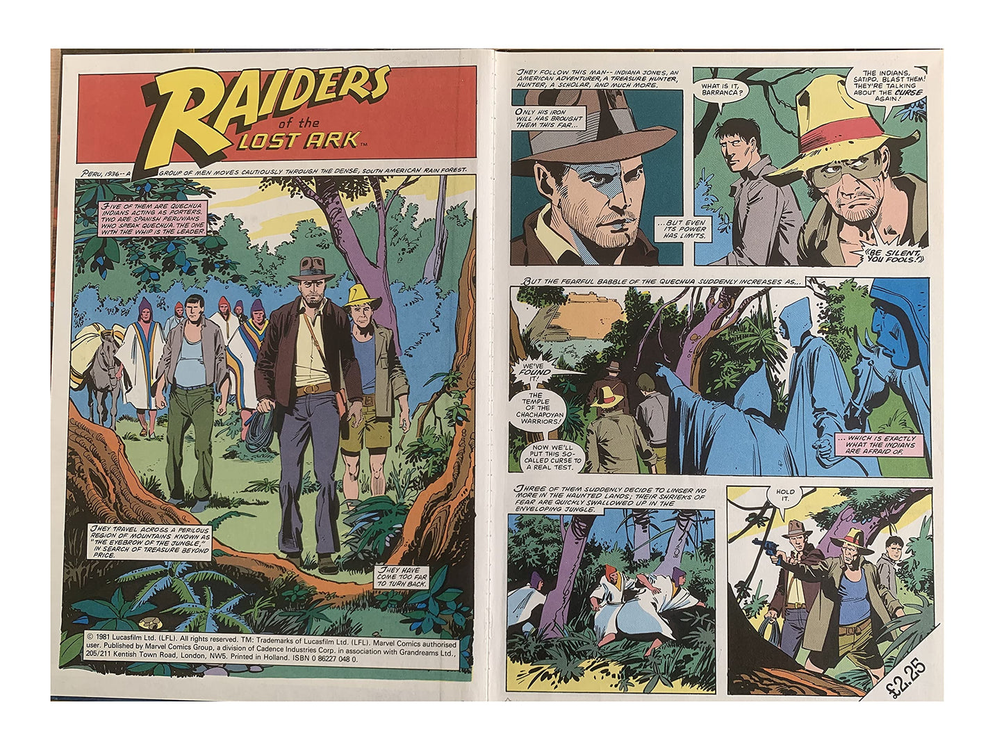 Vintage 1982 Raiders Of The Lost Arc Storybook Annual Based On The Movie - Unsold Shop Stock Room Find