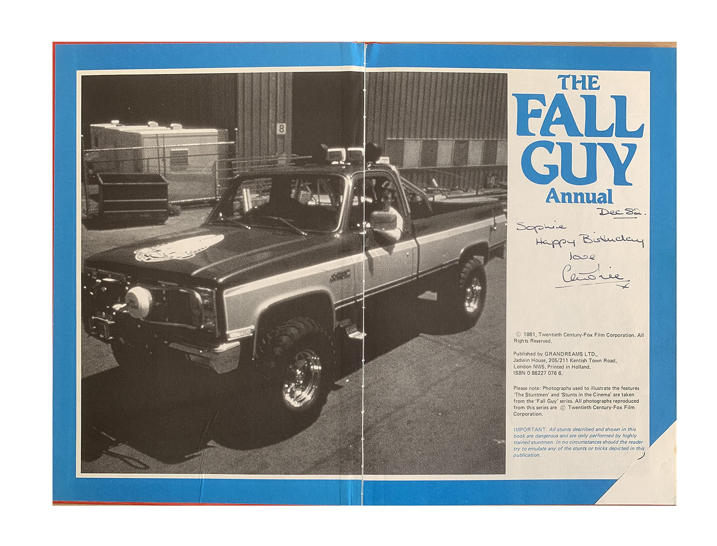 Vintage The Fall Guy Annual 1982