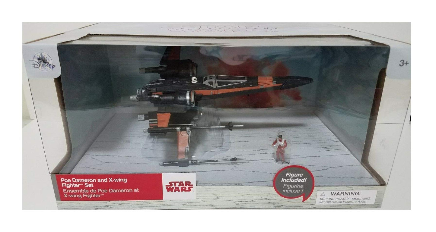 Star Wars The Last Jedi Disney Parks Exclusive Poe Dameron and X-wing Fighter Set - Mint In Sealed Box