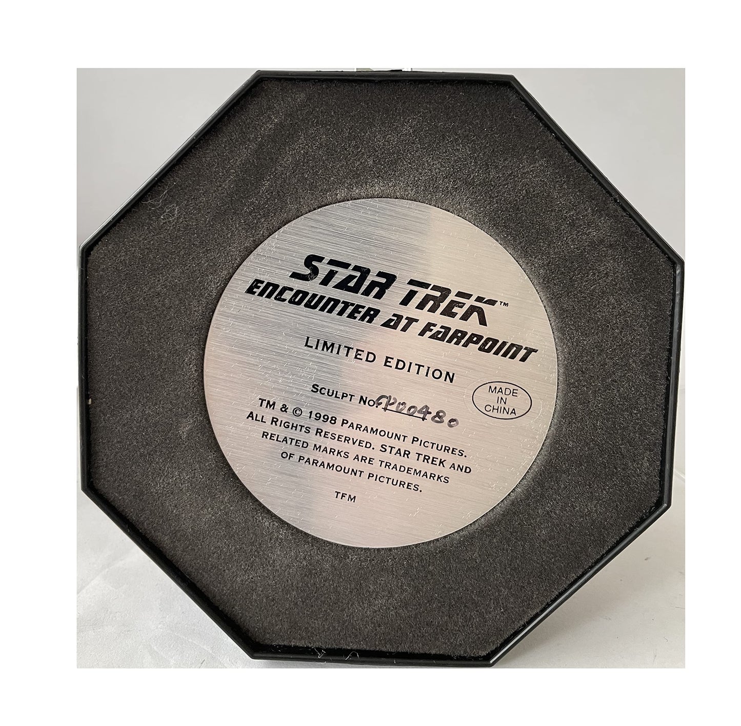 Vintage 1998 Franklin Mint - Star Trek The Next Generation Limited Edition Diarama - Encounter At Farpoint - Q - USS Enterprise - Shop Stock Room Find