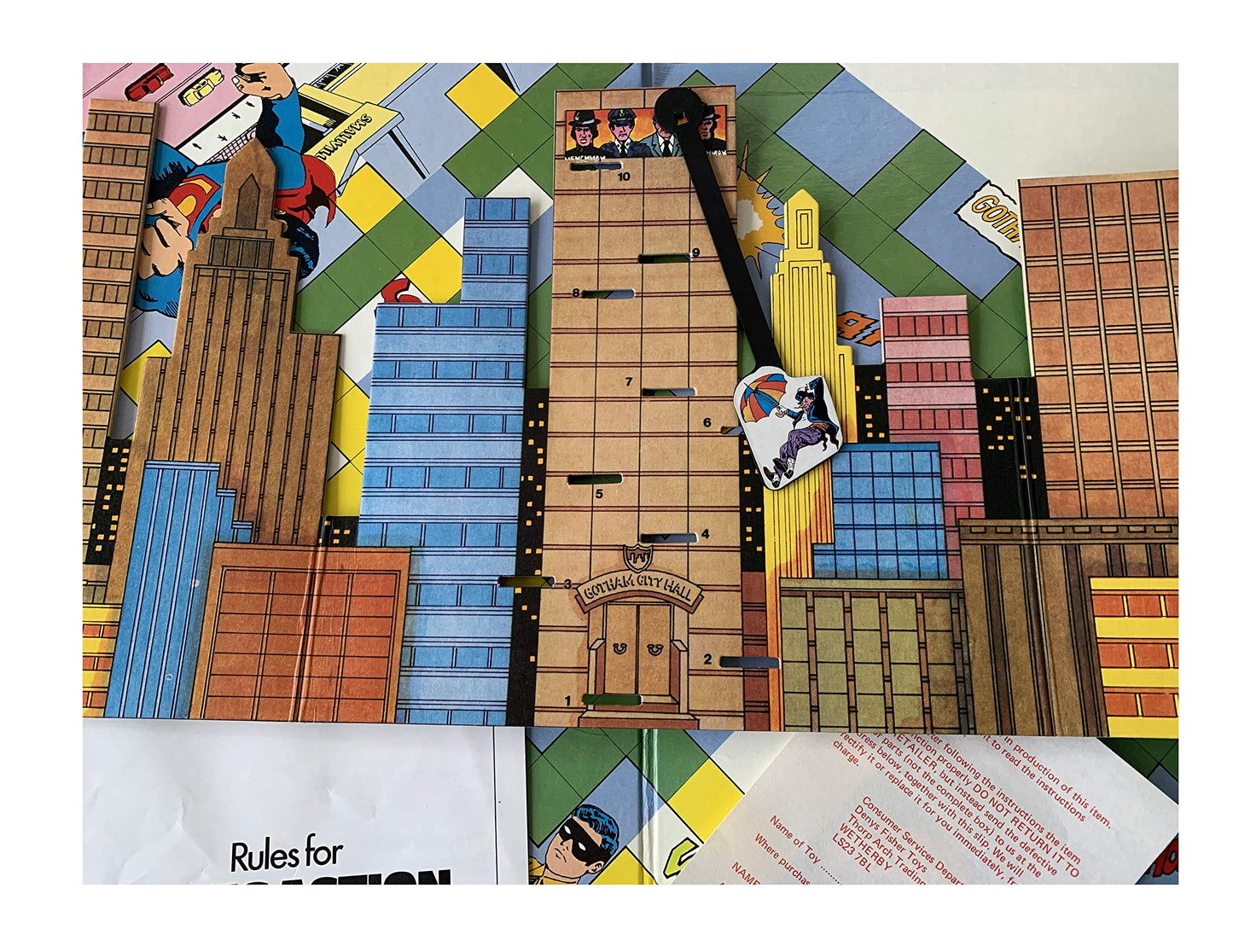 Vintage 1976 Comics Action Heroes Board Game - In Gotham City - By Denis Fisher - Complete In The Original Box