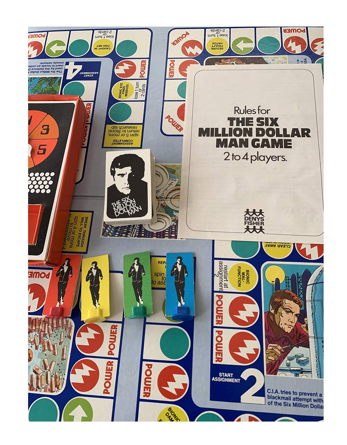 Vintage Denys Fishers 1975 The Six Million Dollar Man Board Game - Fantastic Condition Complete In The Original Box
