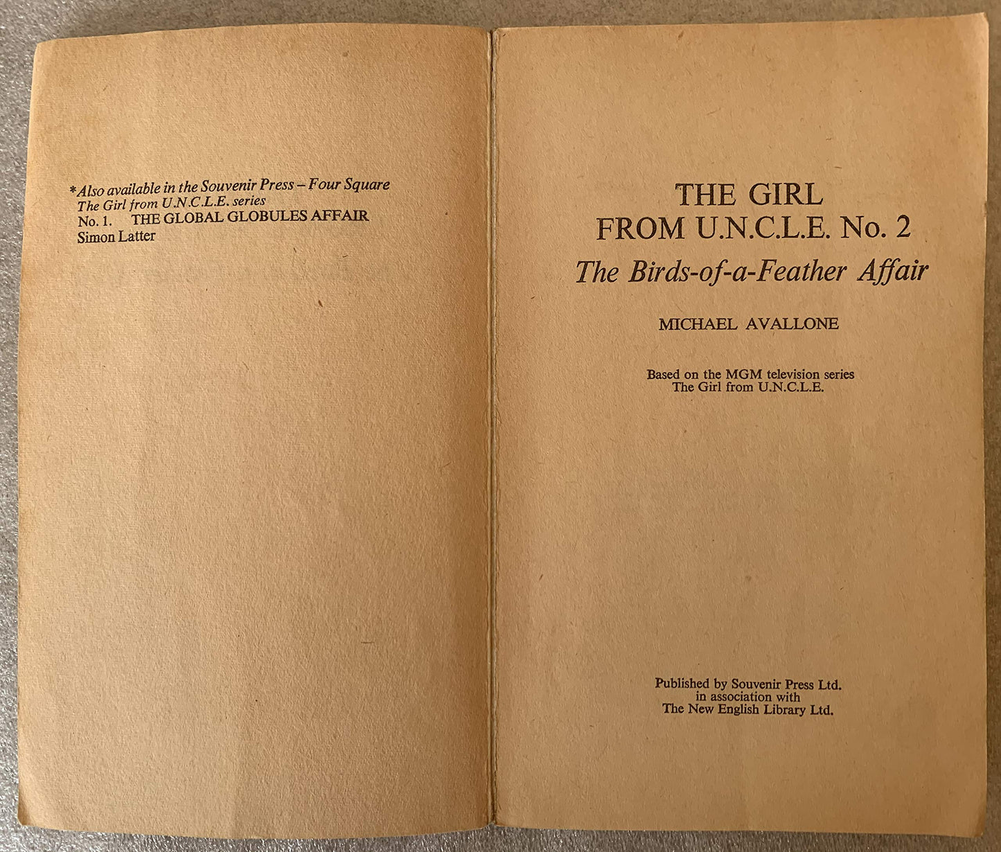 Vintage 1967 The Girl From UNCLE No. 2 The Birds Of A Feather Affair Paperback Novel By Michael Avallone