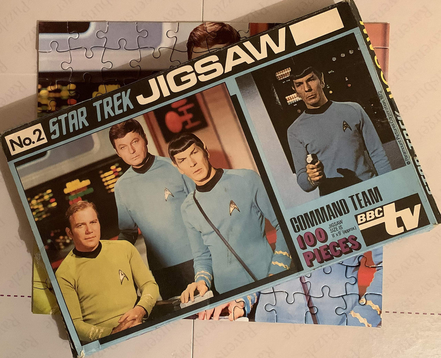 Vintage Star Trek 1972 Pleasure Products Jigsaw Puzzle Number 2 The Command Team Jigsaw In The Original Box