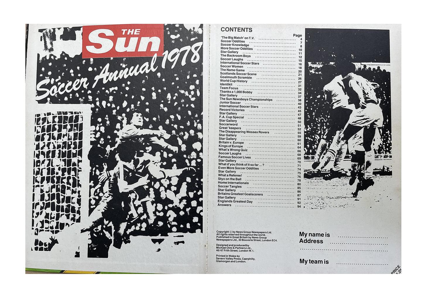 Vintage The Sun Soccer Annual 1978