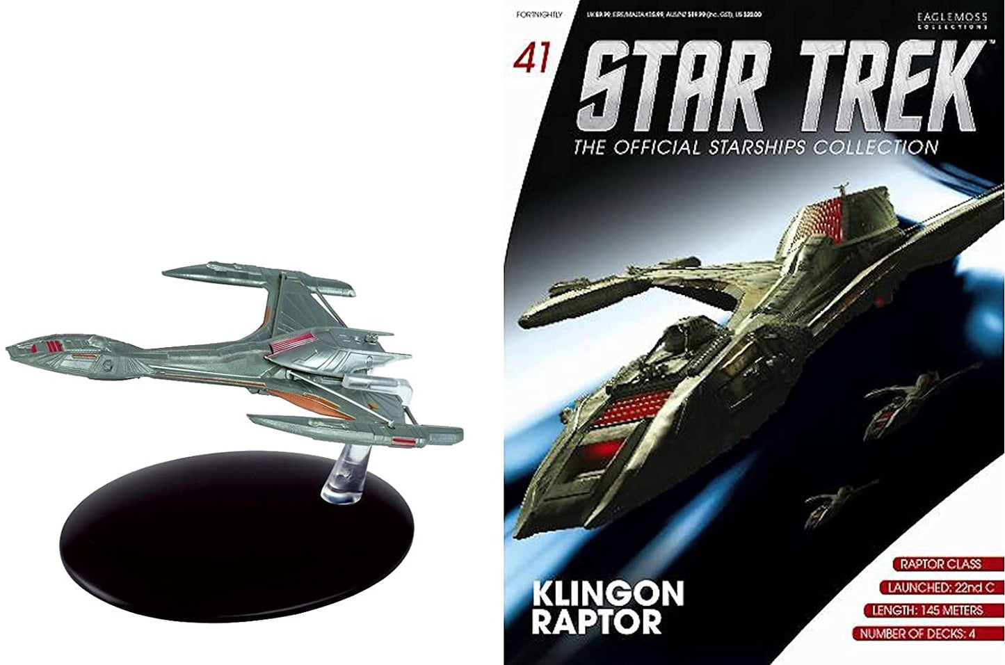 2015 Star Trek The Offical Star Ship Collection Issue Number 41 - The Klingon Raptor Battle Cruiser - By Eaglemoss Brand New Shop Sock Room Find