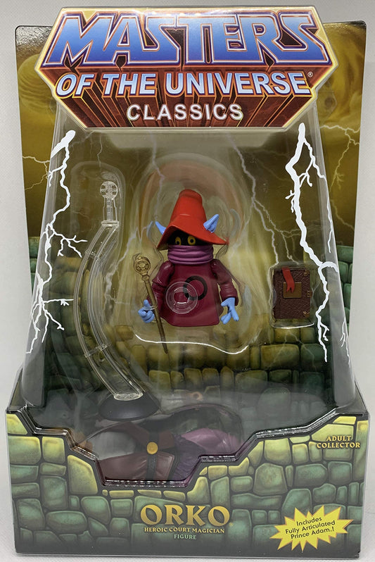 Vintage 2009 Masters MOTU - Orko The Heroic Court Magician With Prince Adam Action Figure Set - Factory Sealed Shop Stock Room Find